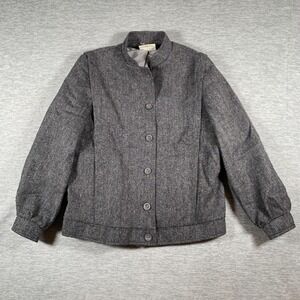 Clan Royal Jacket Womens Medium Gray Herringbone Wool Tweed Scotland Lined